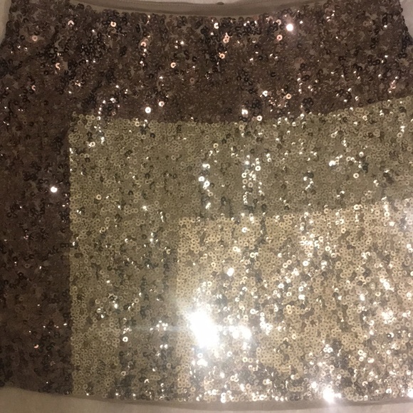 Express Color Block Silver Gray Sequin Mini Skirt - Picture 3 of 7